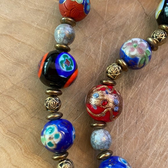 Amazing vintage long Millifiore Bead Necklace - Picture 3 of 15